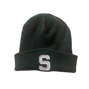 Carhartt Michigan State University Beanie Green White Embroidered Hat Winter